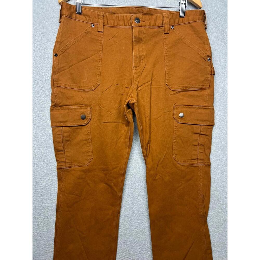 Duluth Trading Curve Setter Waistband Women's 14 x 31 Brown Cargo Stretch Pants - Picture 7 of 11